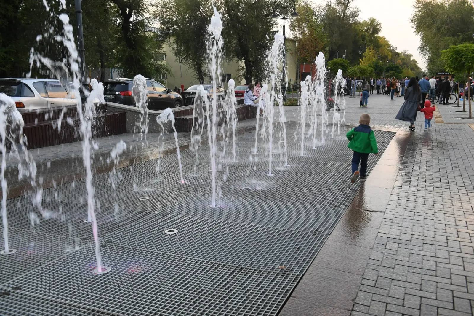 Fountain season starts gradually from early May in Almaty