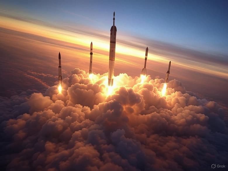 Әлемде алғаш рет 12,5 сағат ішінде бес зымыран ұшырылды
