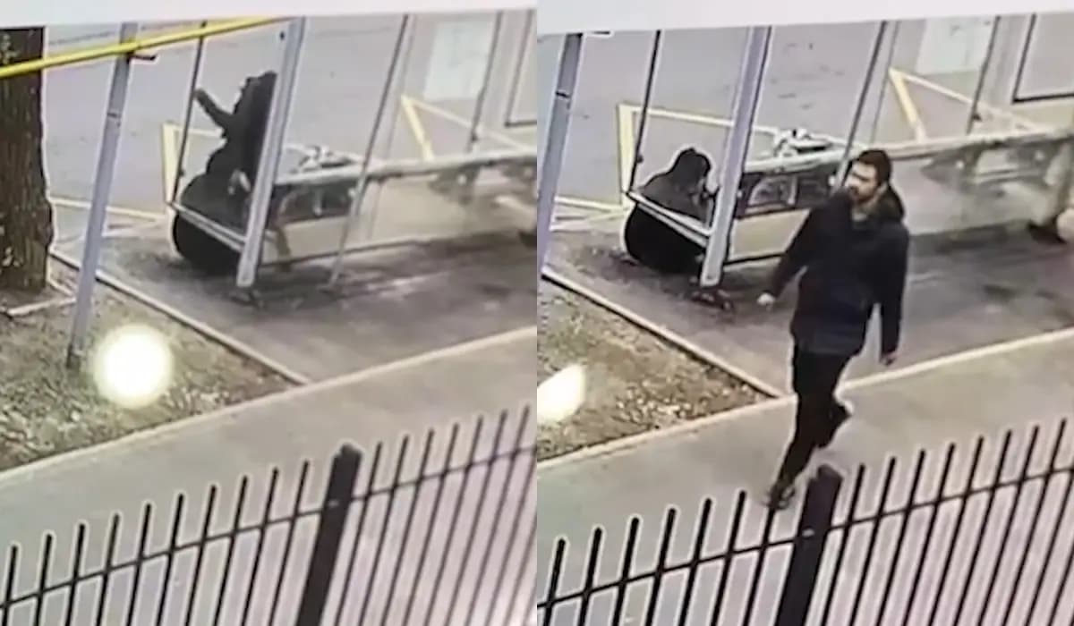 In Almaty, a young man brutally beat and kicked a pensioner at a bus stop