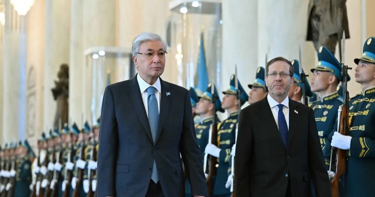 Ceremonial welcome for President of Israel at Akorda