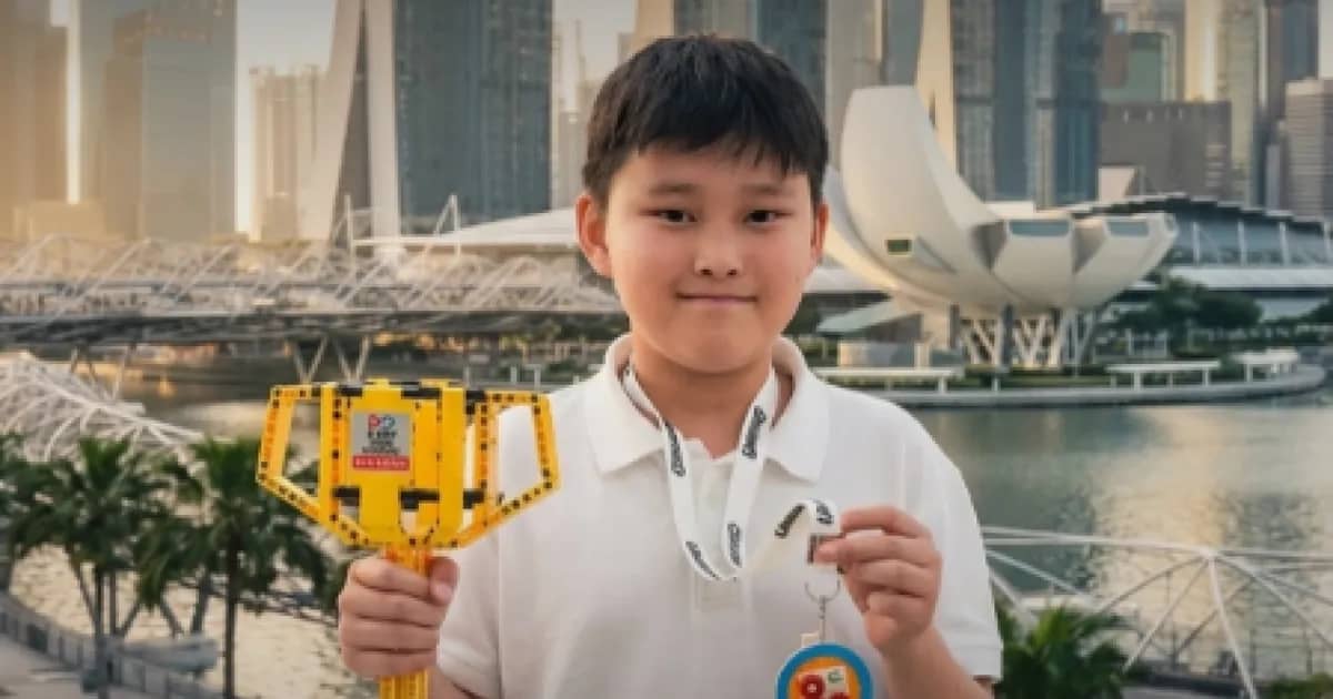 Kazakh fifth-grader wins silver at robotics championship in Singapore