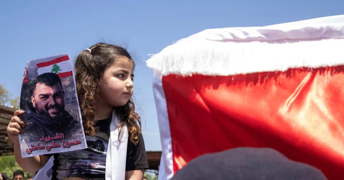 Lebanese girl mourns paramedic father killed in Israeli strike