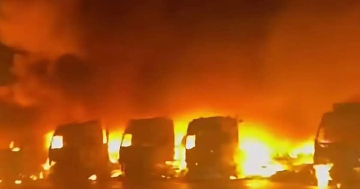Dozens of Trucks Ablaze Near Kazakhstan-China Border: Video Emerges