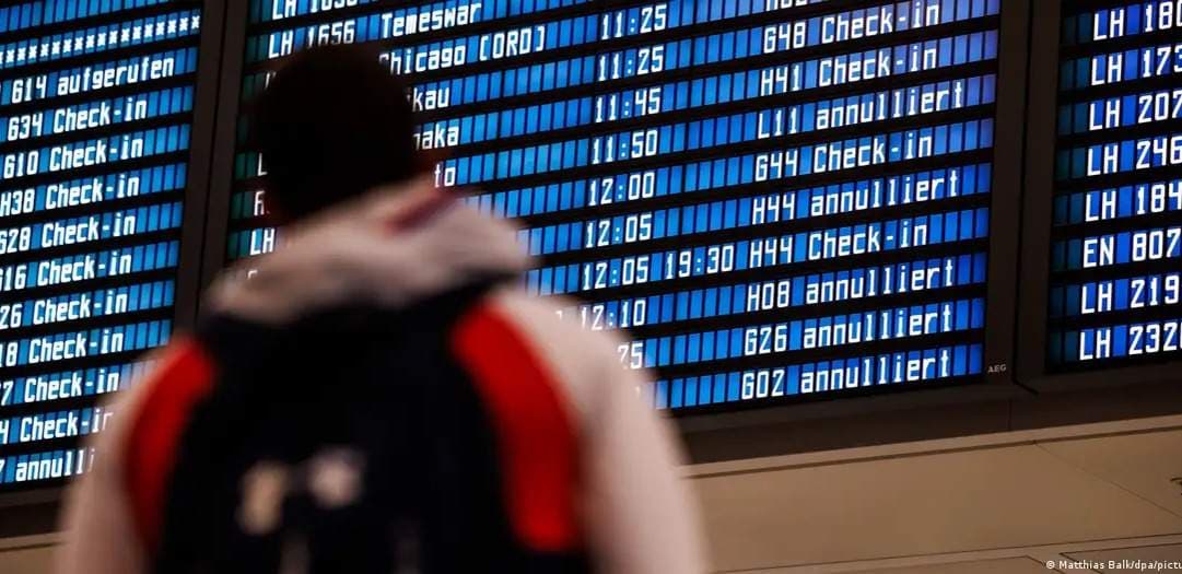 Германияда 11 әуежайдағы ереуілге байланысты 1100 рейс тоқтатылады