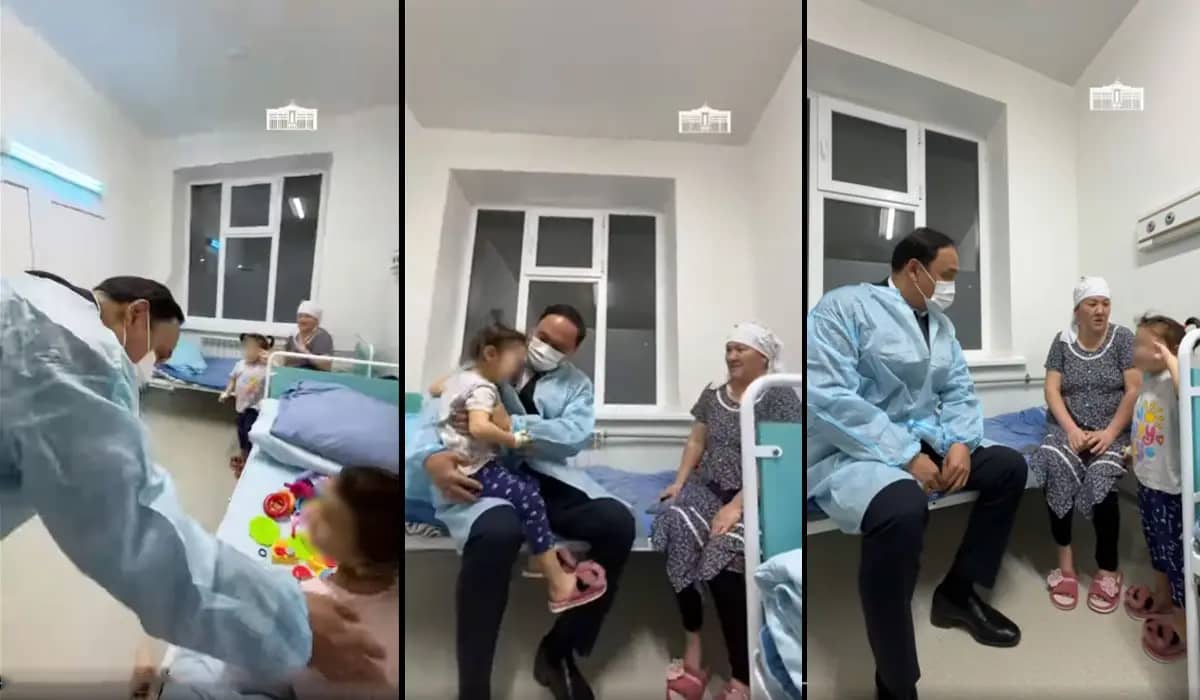 Қарашөкеевтің қамқорлығы: Облыс әкімі Меркіде уланып қалған балалардың жағдайын білу үшін түнделетіп ауруханаға келген (ВИДЕО)