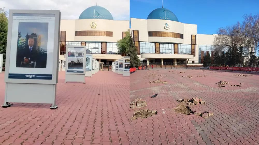 Астанадағы саябақтан Назарбаевтың фотосуреттері алынып тасталды