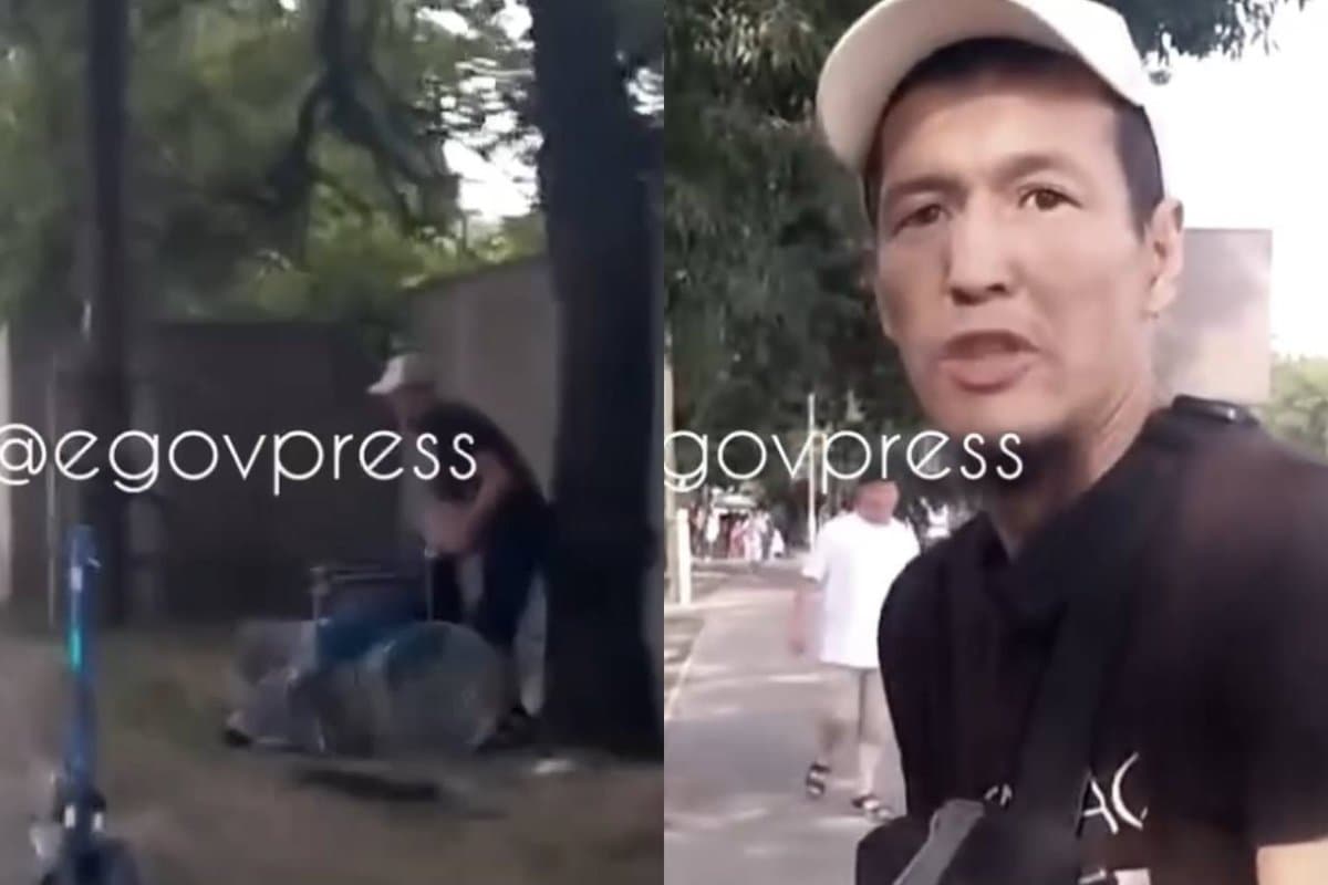 Алматы көшесінде ер адам арбаға таңылған әкесін ұрып тастады