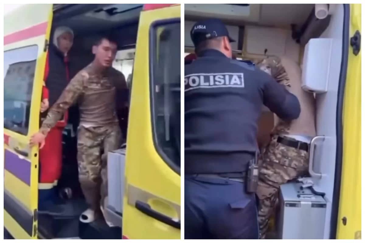 «Тағы да дәрігерге күш көрсету»: Атырауда полиция формасын киген мас ер адам жедел жәрдемде төбелес шығарды (ВИДЕО)